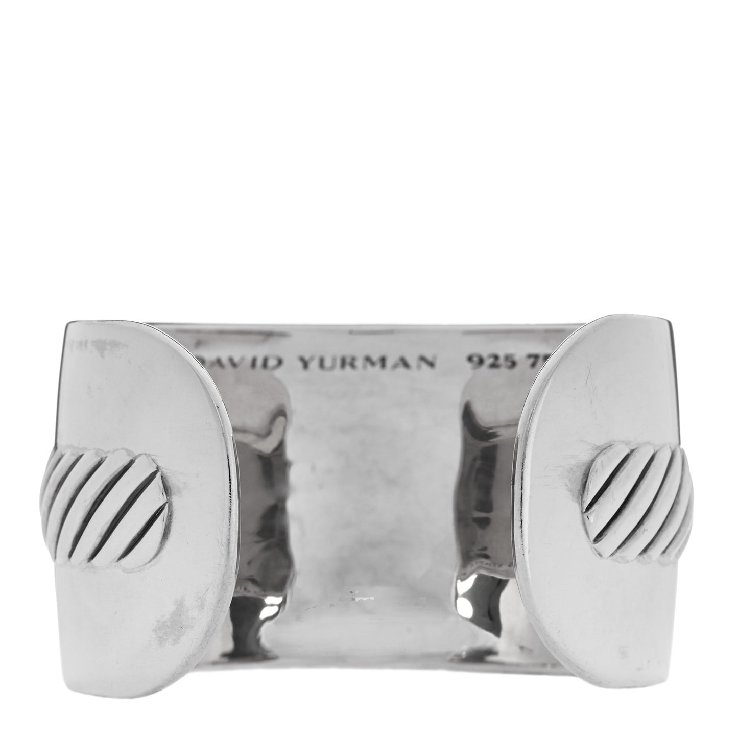 Sterling Silver 18K Yellow Gold Wide Buckle Cuff Bracelet