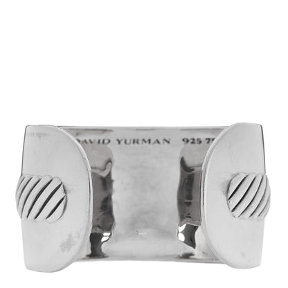 David Yurman Sterling Silver 18K Yellow Gold Wide Buckle Cuff Bracelet 2 of 3