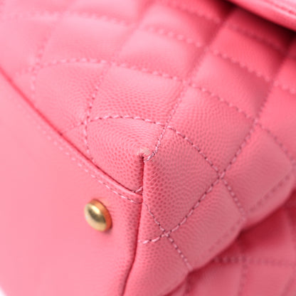 Chanel Caviar Quilted Small Coco Handle Flap Pink 11 of 11