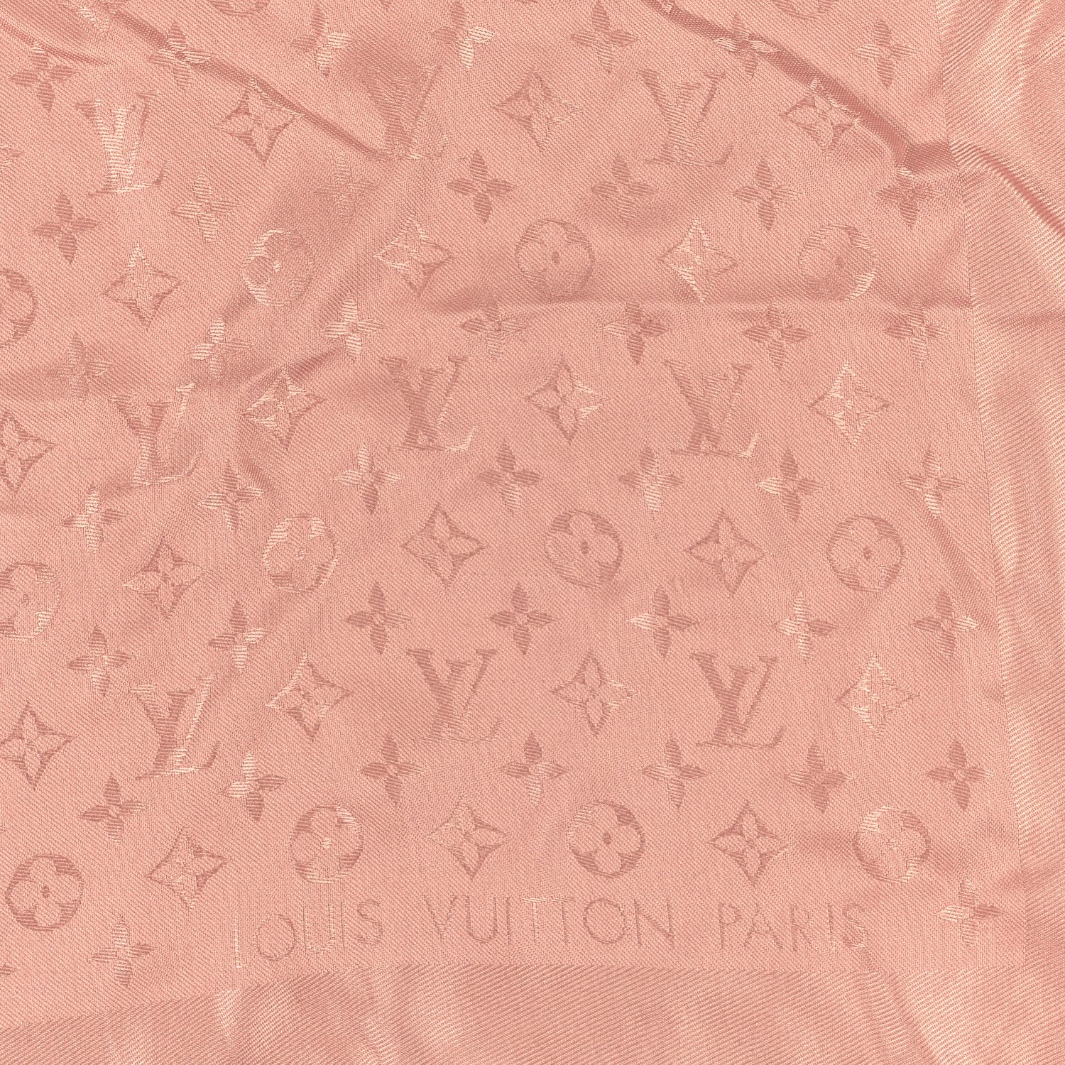 Louis Vuitton Silk Wool Monogram Shawl Rose 2 of 3