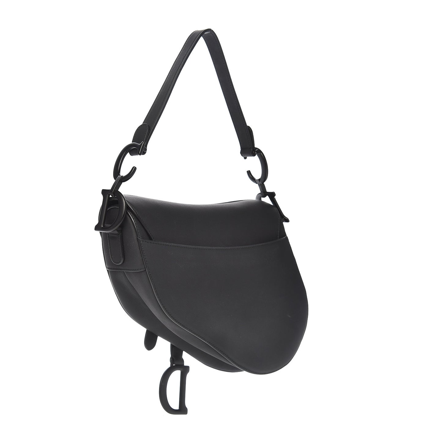 Ultra Matte Calfskin Saddle Bag Black