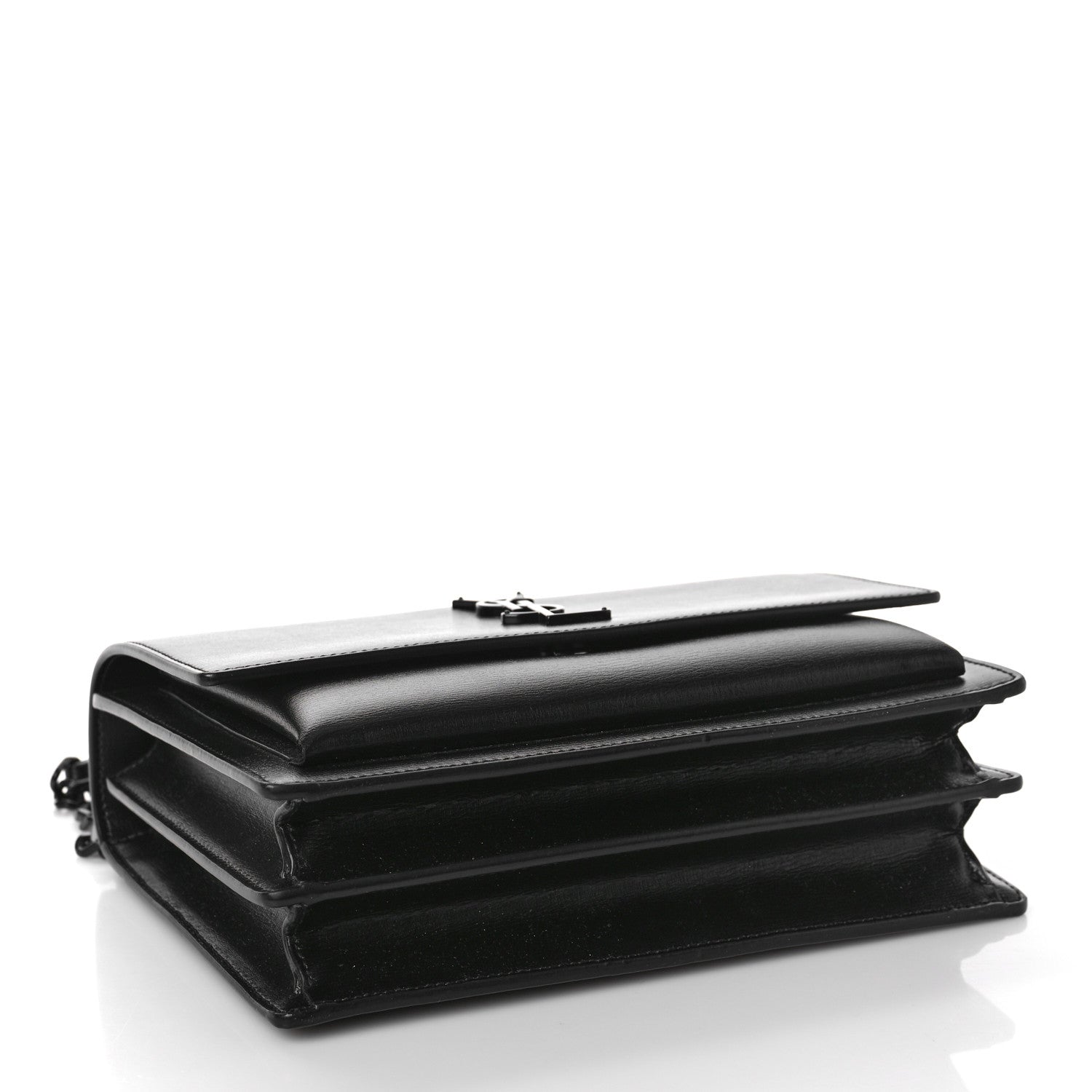 Saint Laurent Calfskin Medium Monogram Monochrome Sunset Black 4 of 9