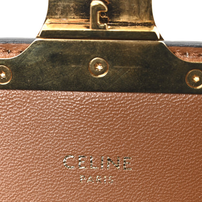 Celine Textile Natural Calfskin Classique Triomphe Khaki Tan 6 of 10
