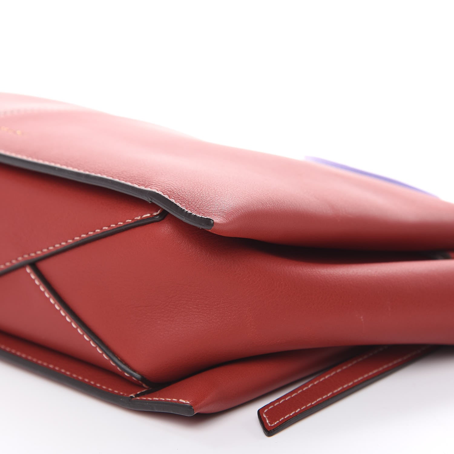Celine Supple Natural Calfskin Tri-Fold Clutch Red 9 of 11