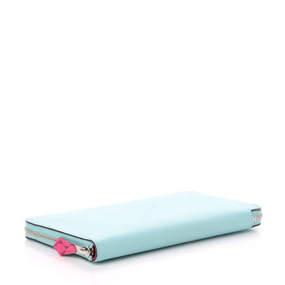 Hermes Epsom Silk'In Wallet Bleu Atoll Rose Tyrien 4 of 8