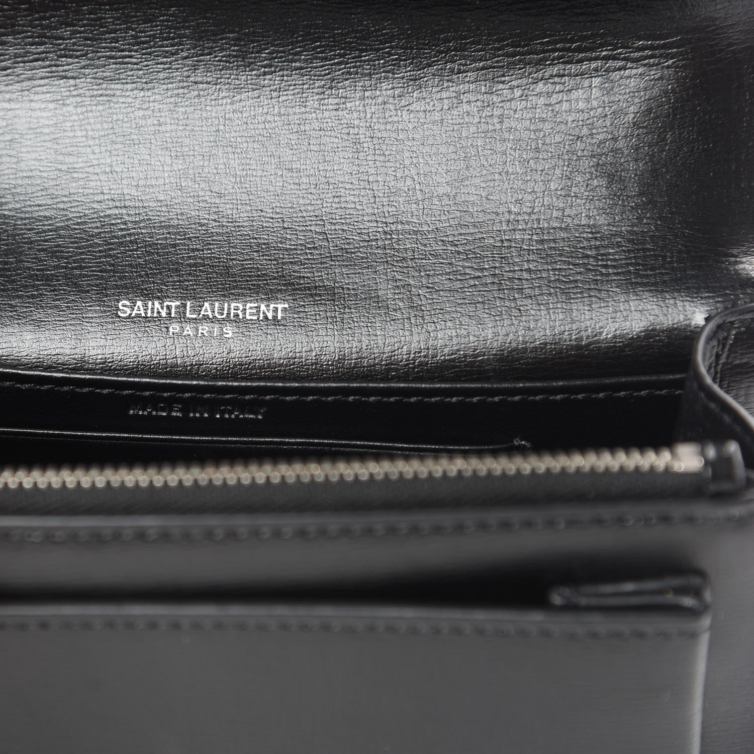 Saint Laurent Calfskin Monogram Sunset Chain Wallet Black 7 of 13