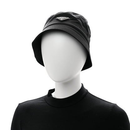 Prada Re-Nylon Metal Triangle Logo Womens Bucket Hat S Black 2 of 9