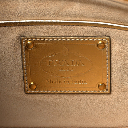 Prada Goatskin Woven Pouch Gold 6 of 10