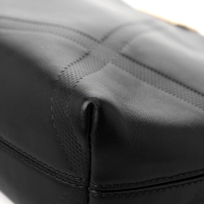 Burberry Calfskin Check Embossed Small Chichester Crossbody Clutch Bag Black 11 of 11