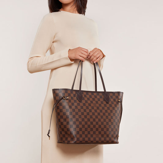 Damier Ebene Neo Neverfull MM Rose Ballerine