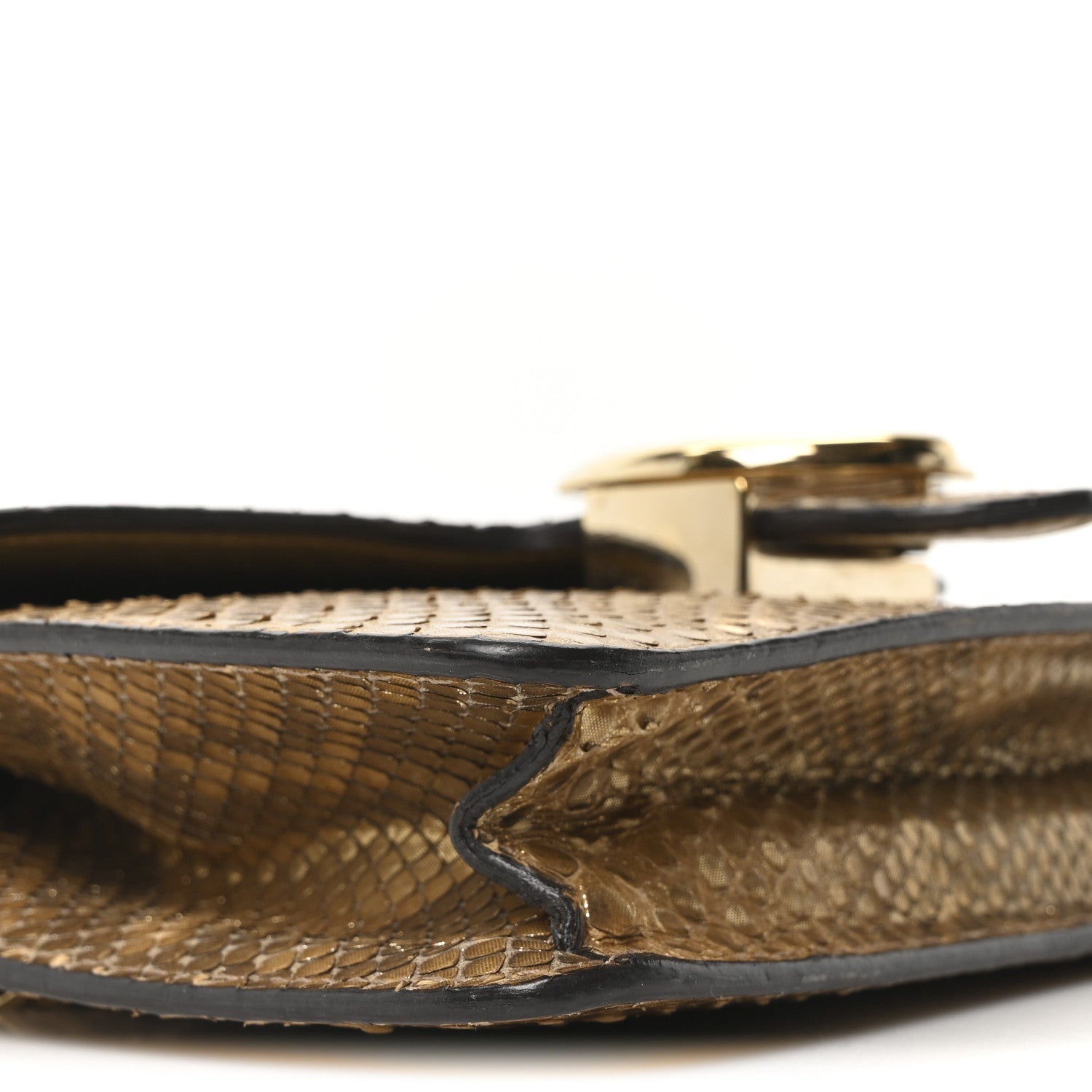 Gucci Metallic Snakeskin 1973 Chain Shoulder Bag Gold 9 of 10