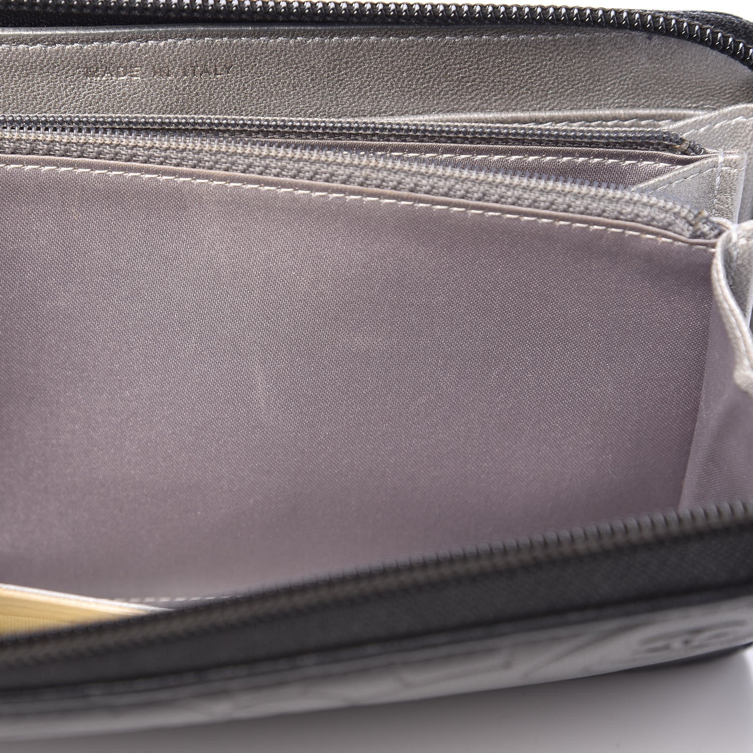 Chanel Lambskin Camellia Embossed Large Zip Around Gusset Wallet Black 9 of 13