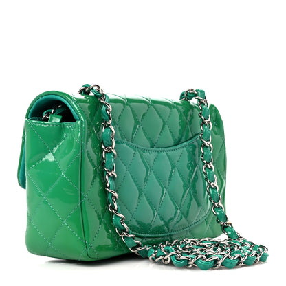 Chanel Patent Calfskin Quilted Mini Rectangular Flap Green 4 of 12