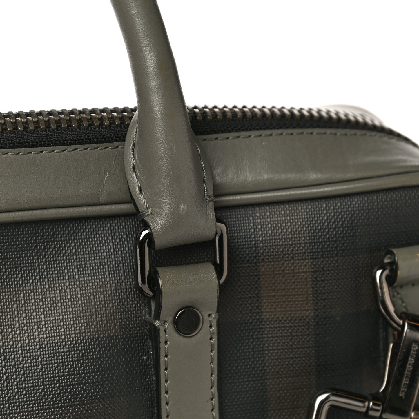 London Smoked Check Large Briefcase Grey
