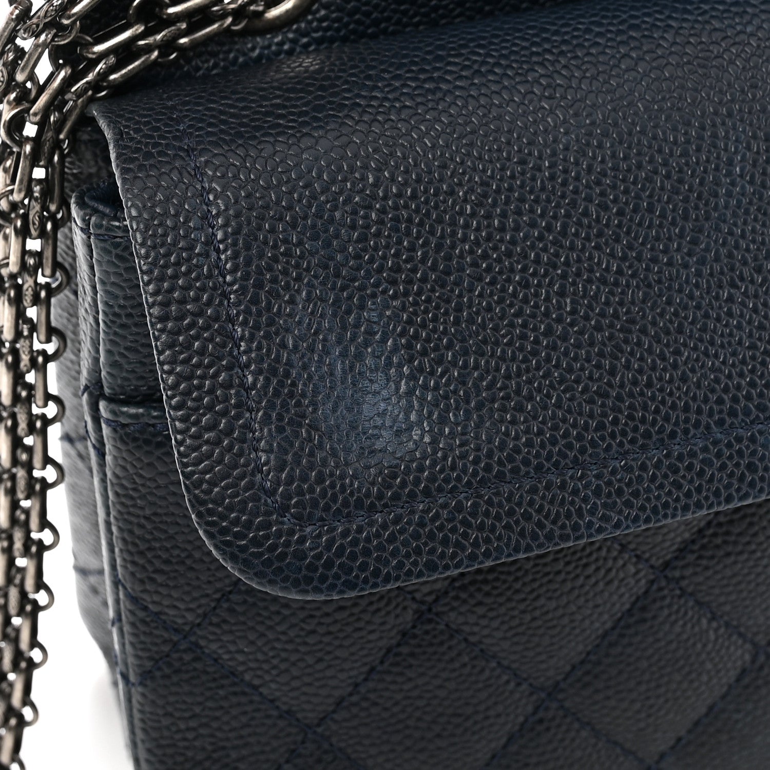 Chanel Caviar Quilted 2.55 Reissue 226 Flap Navy Blue 13 of 14