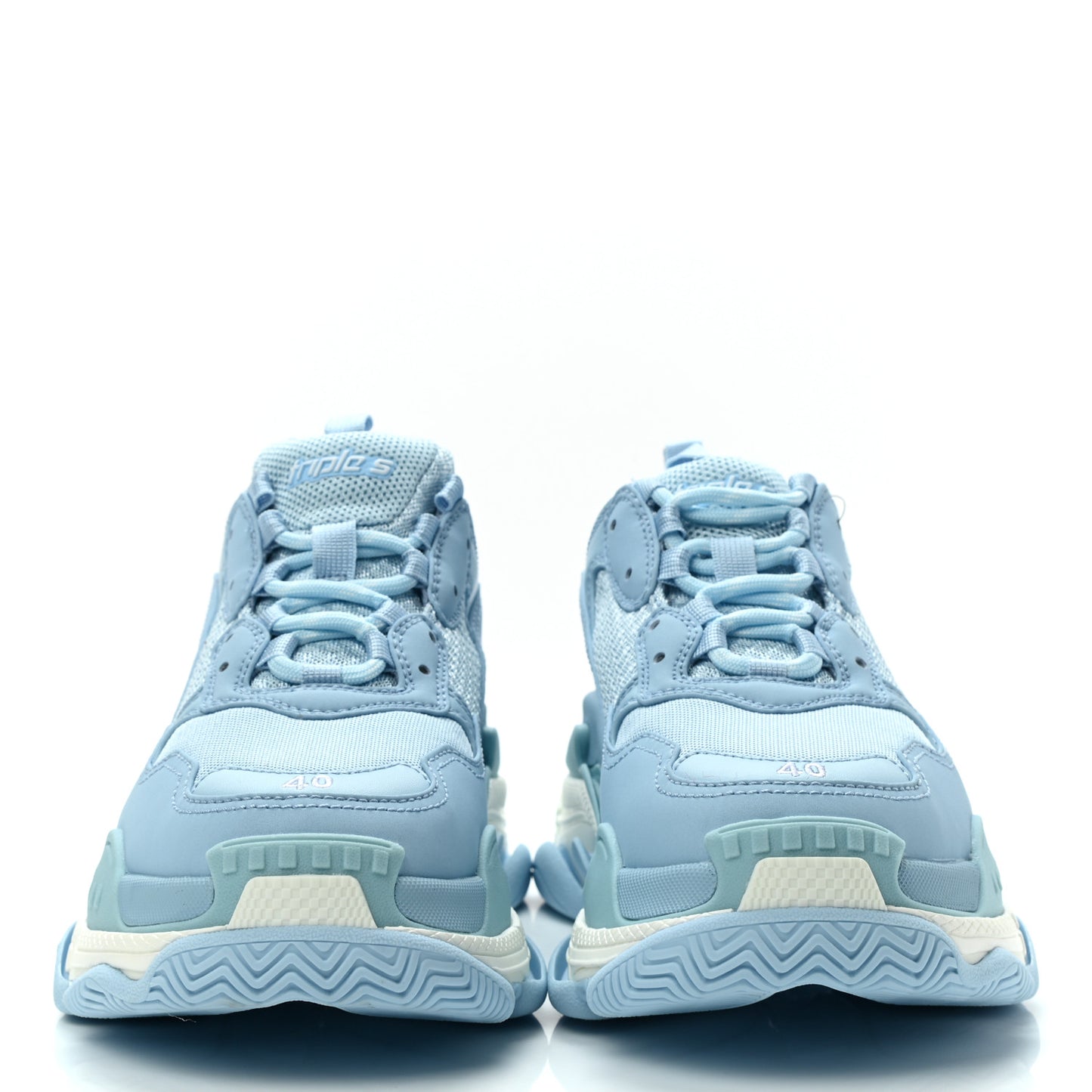 Fabric Mesh Womens Triple S Sneakers 40 Light Blue White