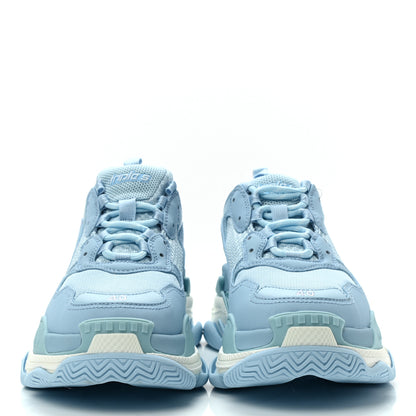 Balenciaga Fabric Mesh Womens Triple S Sneakers 40 Light Blue White 2 of 8