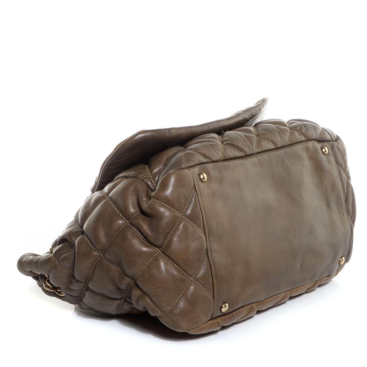 Chanel Lambskin Bubble Quilt Flap Bag Dark Beige 4 of 9
