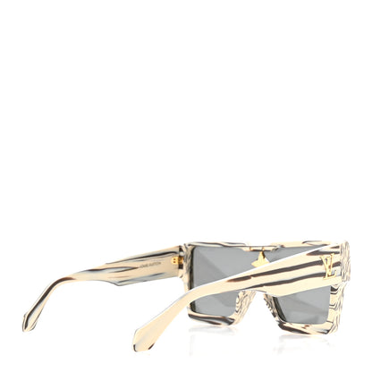Louis Vuitton Acetate Swarovski Crystal Zebra Cyclone Sunglasses Z1643E Ivory 4 of 8