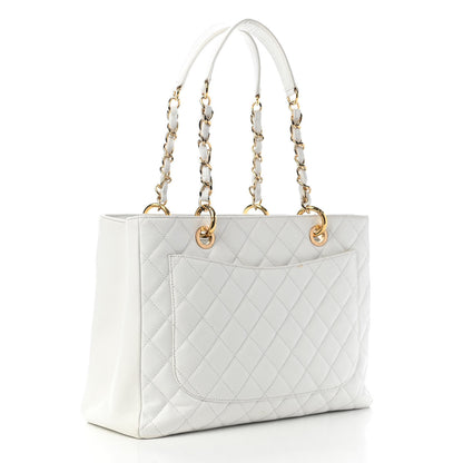 Chanel Caviar Quilted Grand Shopping Tote GST White 3 of 10