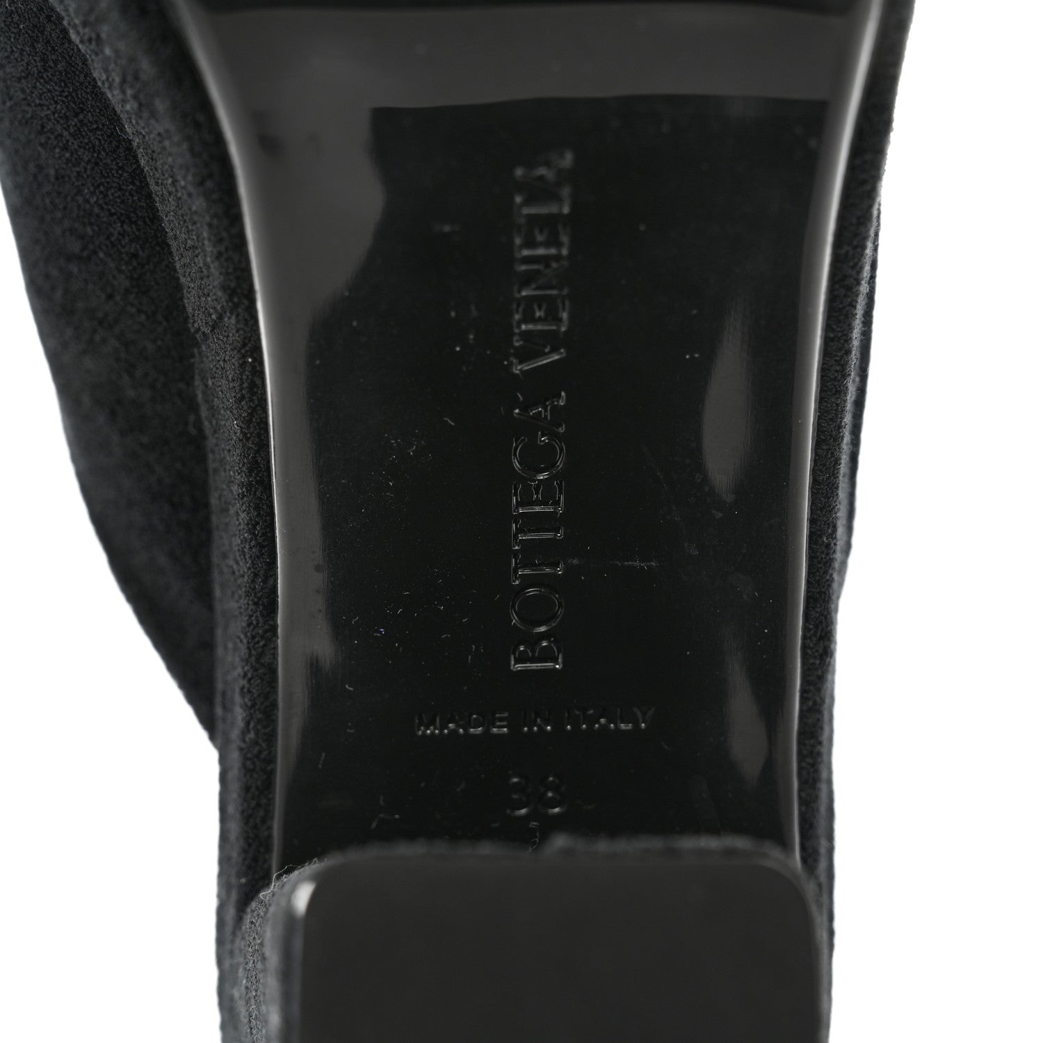 Bottega Veneta Velvet Gleam Mule Sandals 38 Black 6 of 7