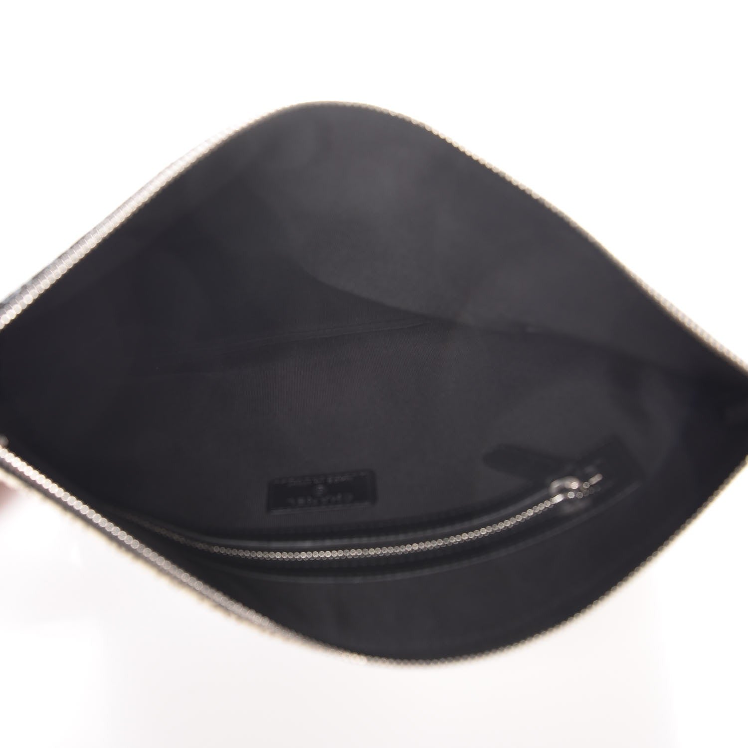 Chanel Coated Canvas Camellia Printed Pouch Black Beige 5 of 8