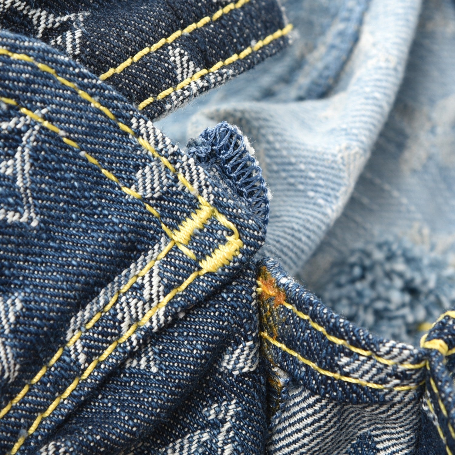 Louis Vuitton Denim Patchwork Cabby Tote Blue 10 of 10