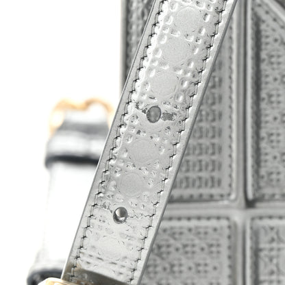 Christian Dior Metallic Patent Micro-Cannage Small Diorama Flap Bag Silver 11 of 13