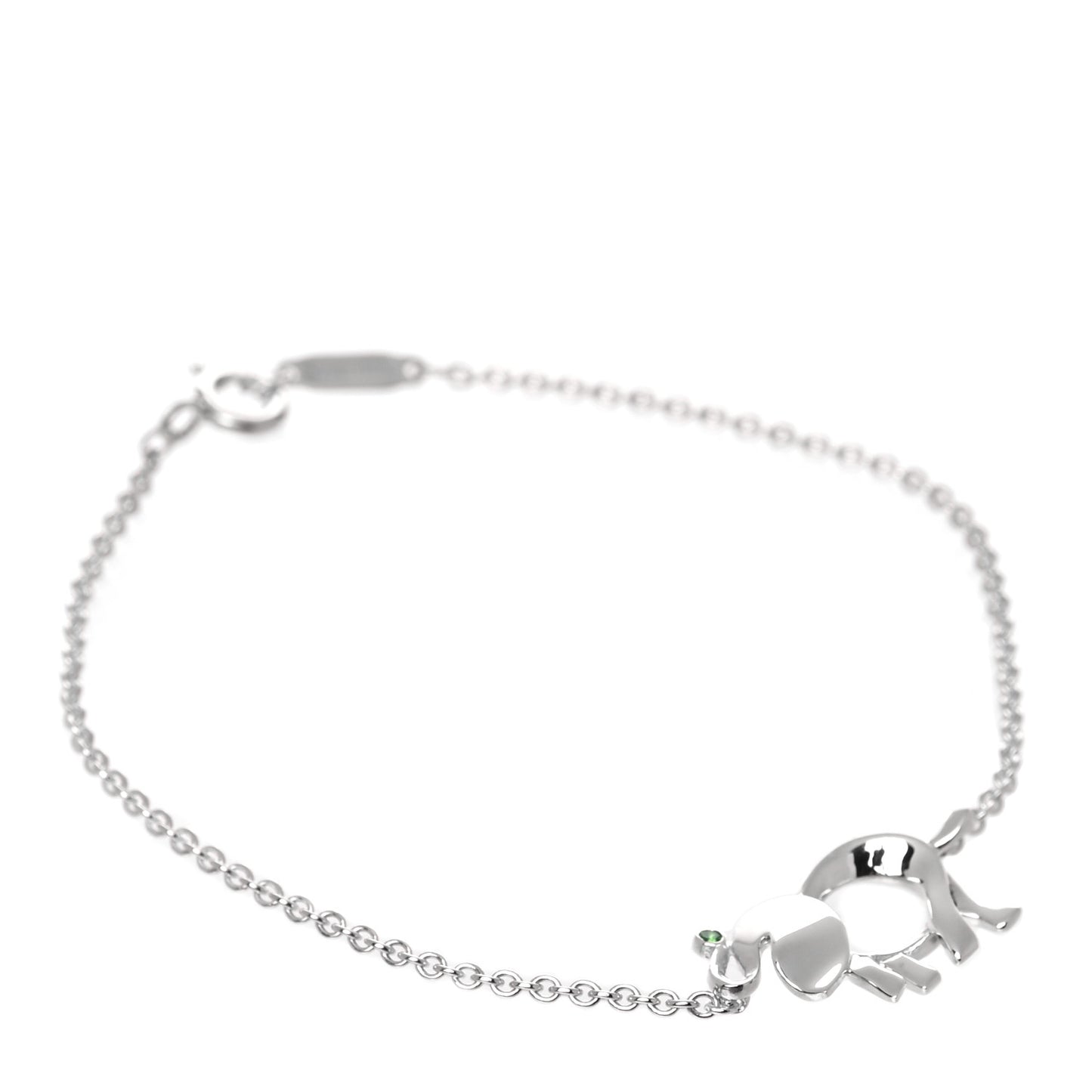 Sterling Silver Tsavorite Save the Wild Elephant Bracelet