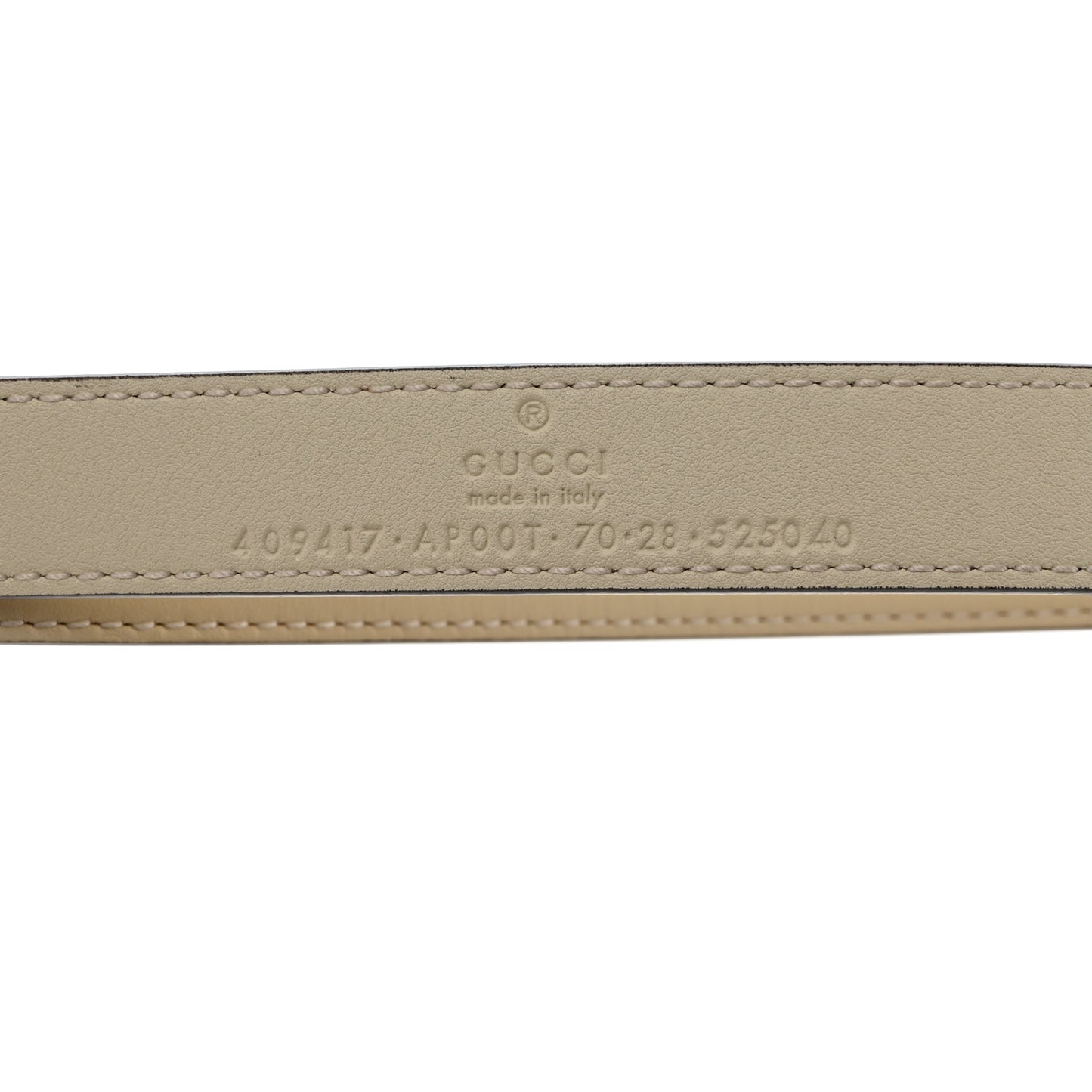 Calfskin Double G 20mm Belt 70 28 Mystic White