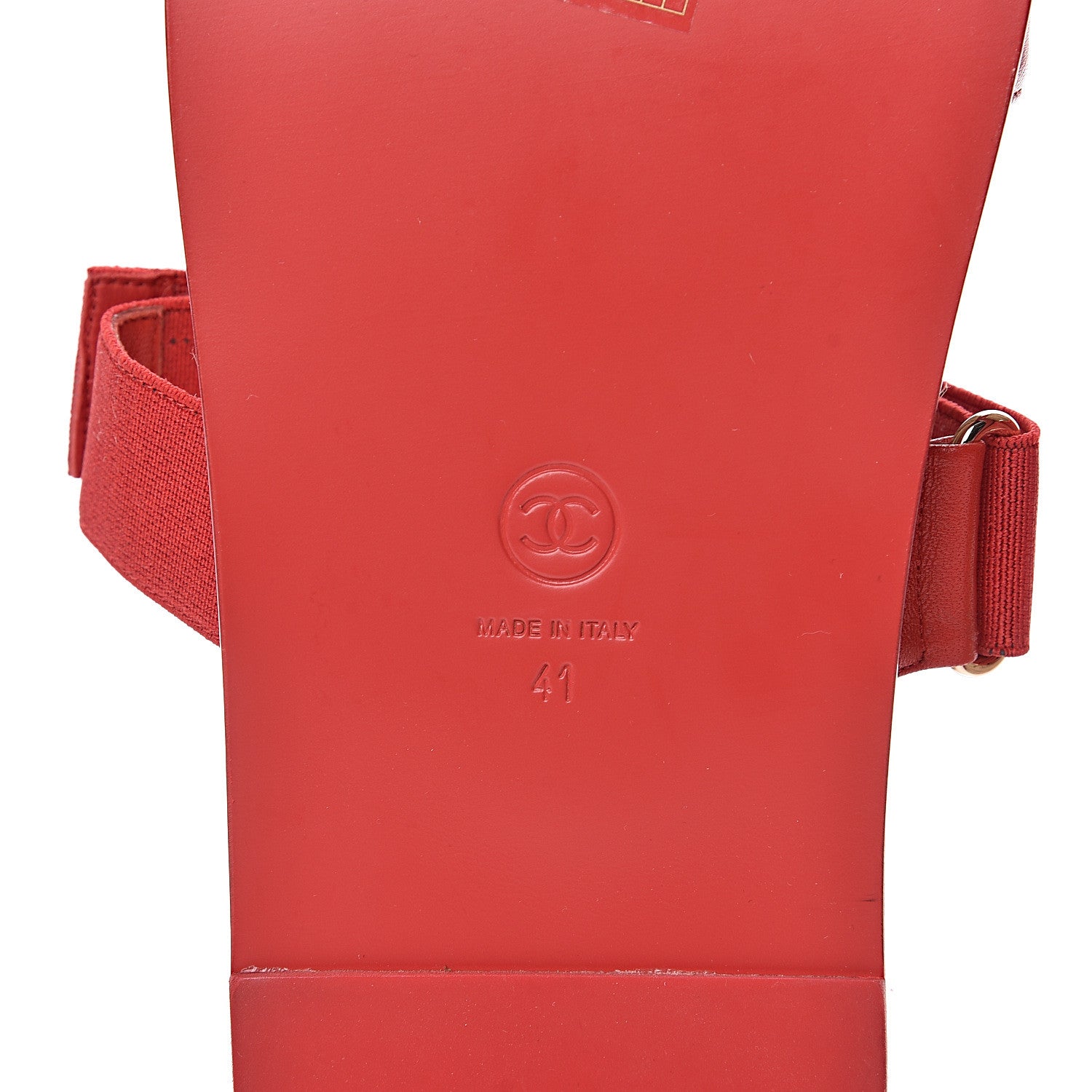 Chanel Lambskin Mules Elastic 41 Red 6 of 7