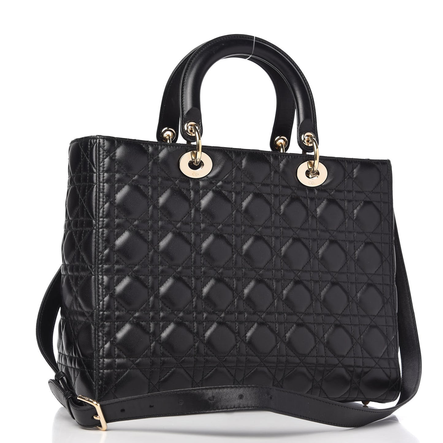 Lambskin Cannage Large Lady Dior Black