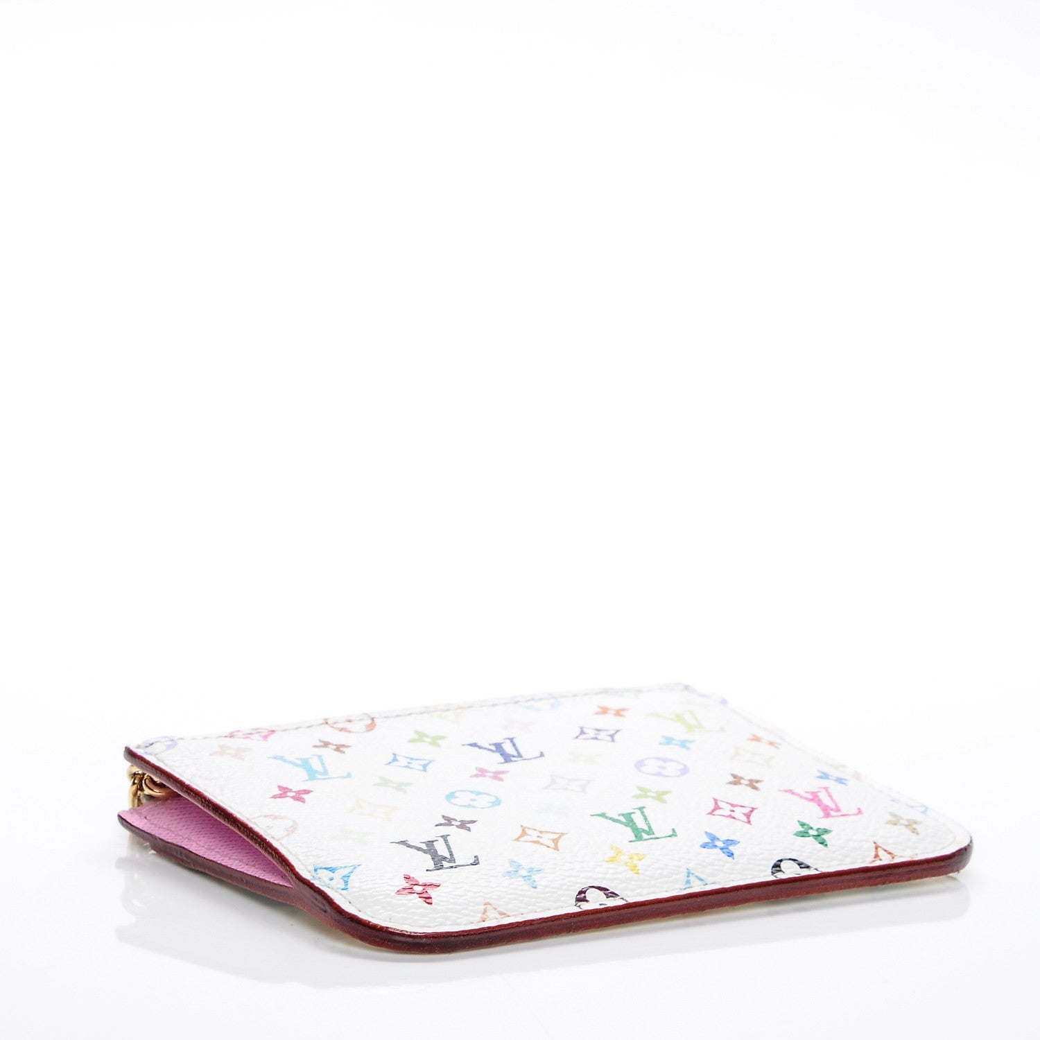 Louis Vuitton Monogram Multicolor Key Pouch White Litchi 4 of 6