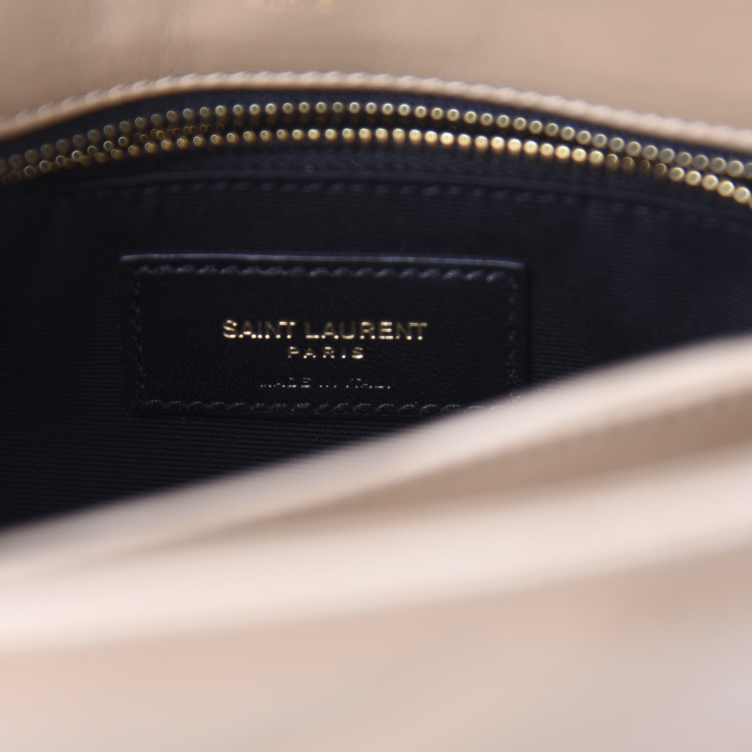 Saint Laurent Calfskin Y Quilted Monogram Toy Loulou Crossbody Bag Latte 8 of 11