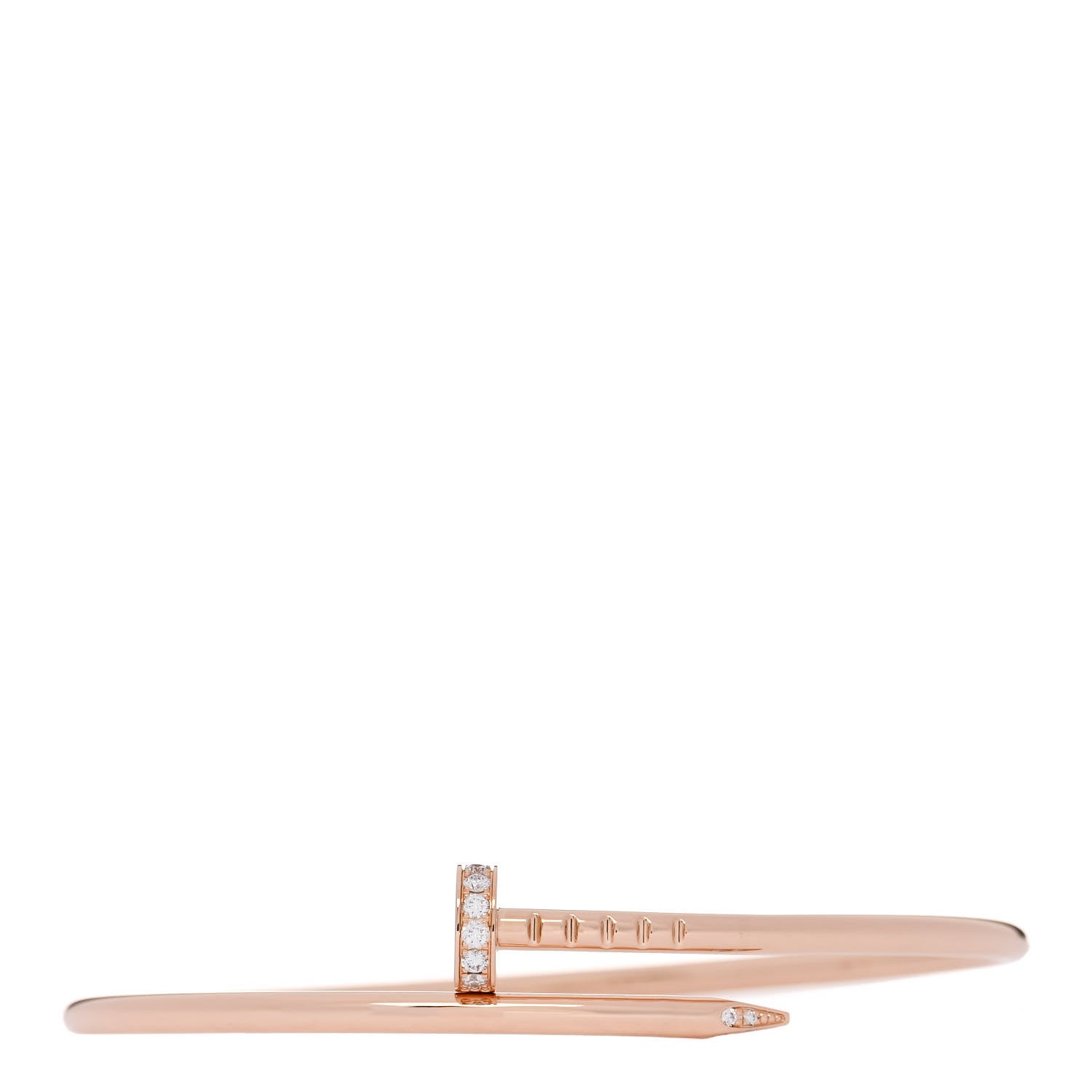 Cartier 18K Pink Gold Diamond Small Juste Un Clou Bracelet 16 1 of 5
