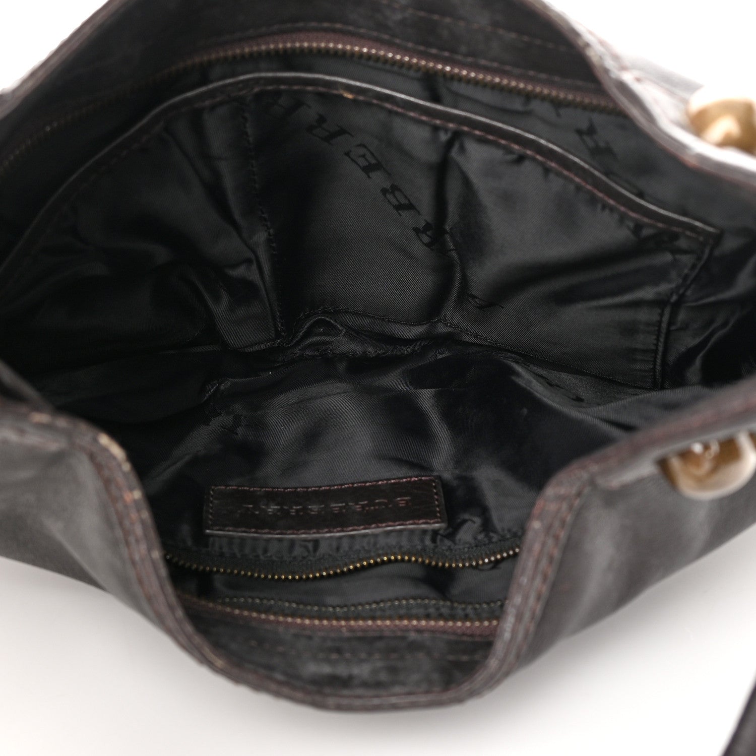 Burberry Calfskin Studded Medium Alverton Hobo Chocolate 5 of 19