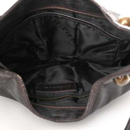 Burberry Calfskin Studded Medium Alverton Hobo Chocolate 5 of 19