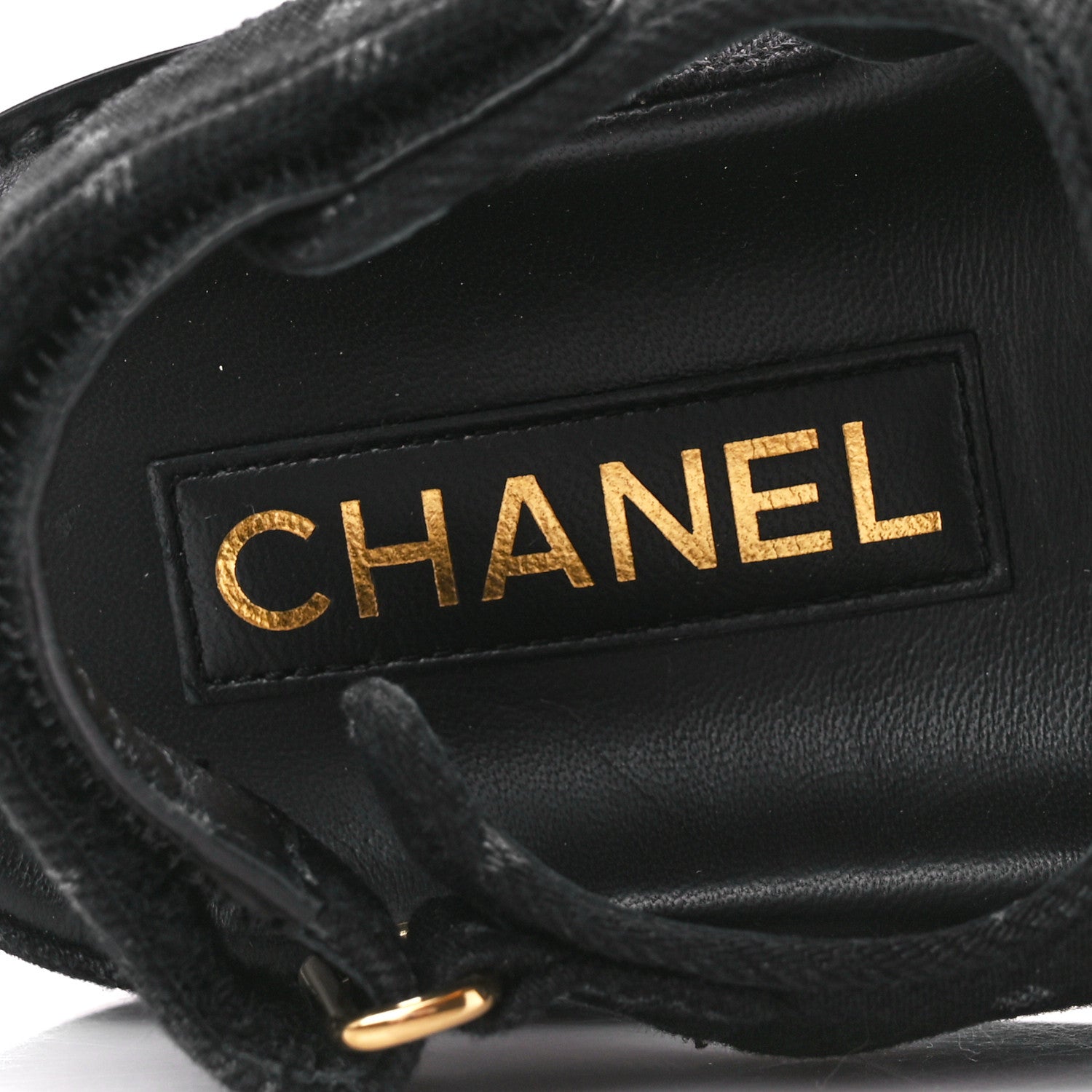 Chanel Denim Printed Dad Sandals 38 Black 7 of 11