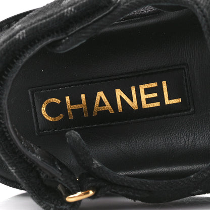 Chanel Denim Printed Dad Sandals 38 Black 7 of 11