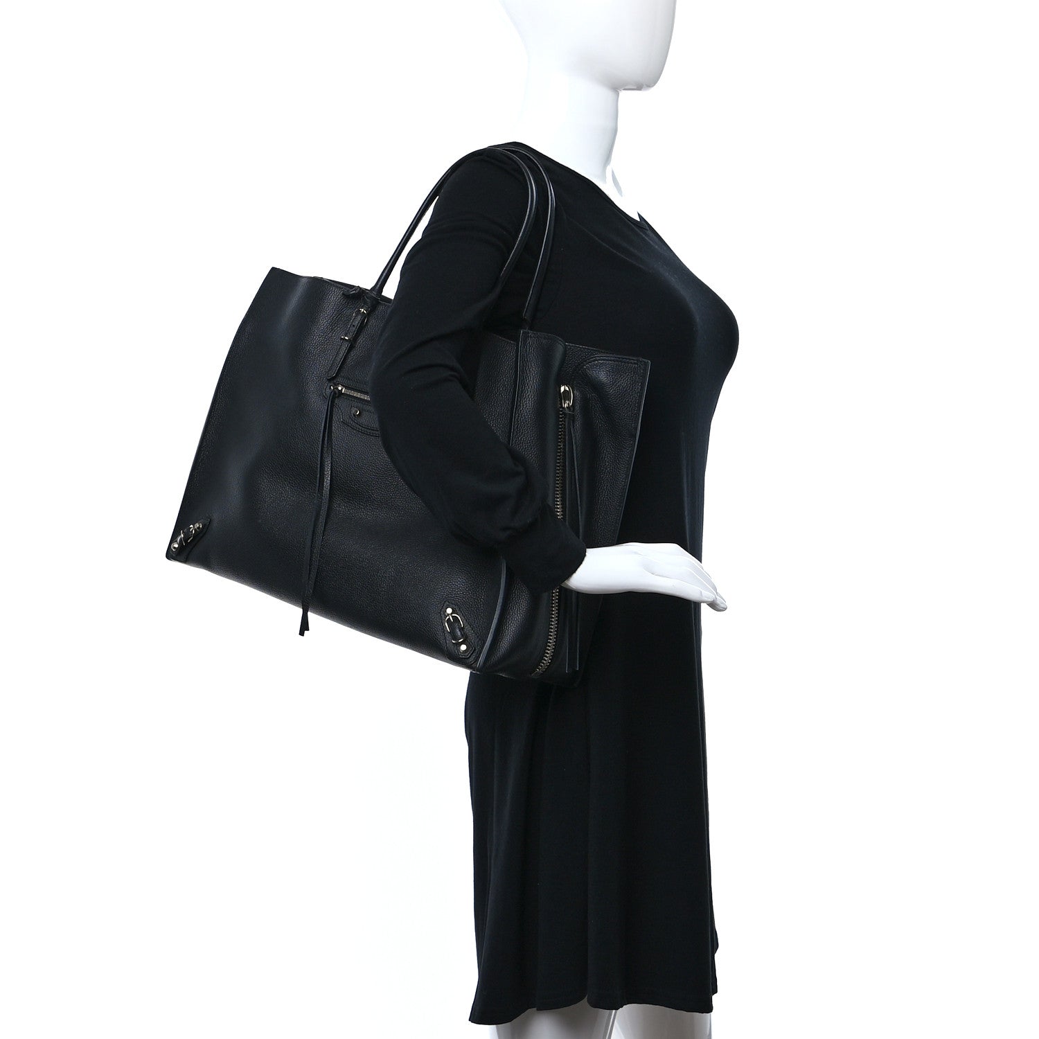 Balenciaga Supple Calfskin Papier A4 Zip Around Tote Black 2 of 9
