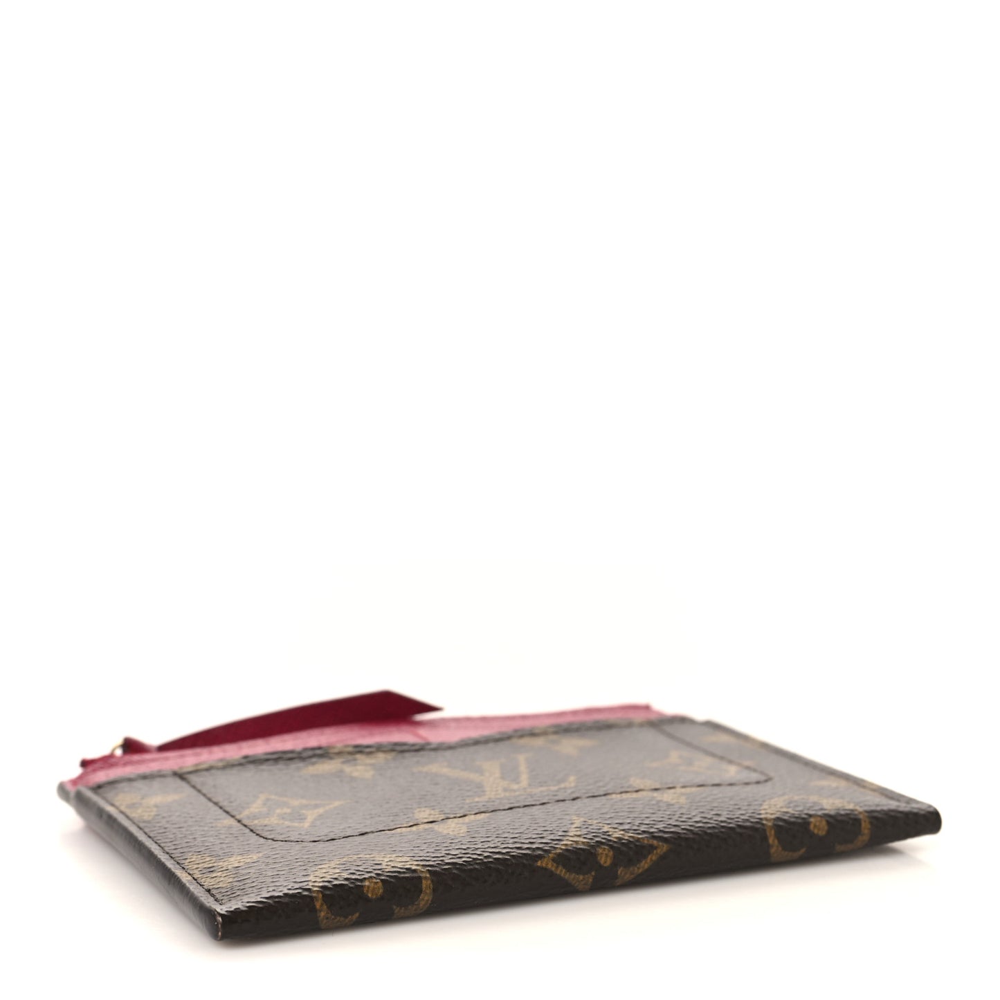 Monogram Zipped Card Holder Fuchsia