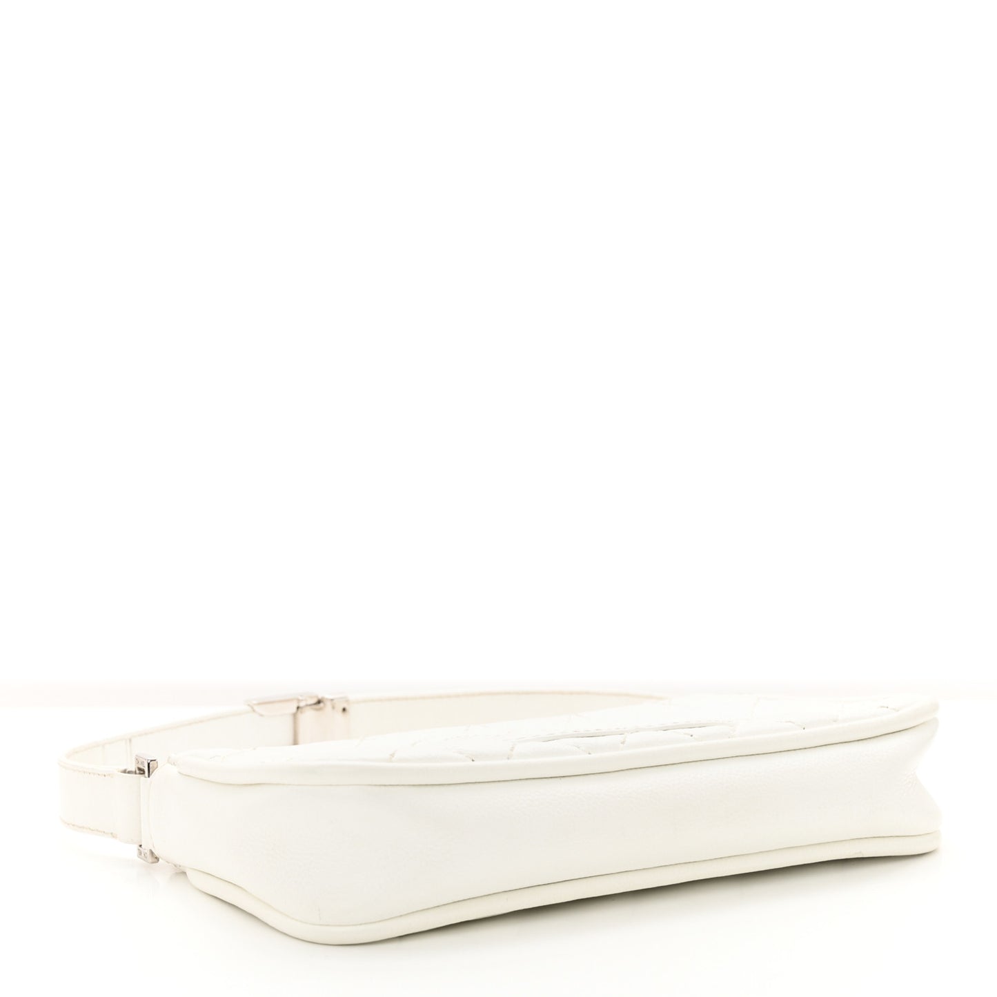 Caviar Quilted Timeless CC Shoulder Bag White