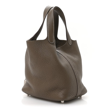 Hermes Taurillon Clemence Picotin Lock 18 PM Etoupe 3 of 13