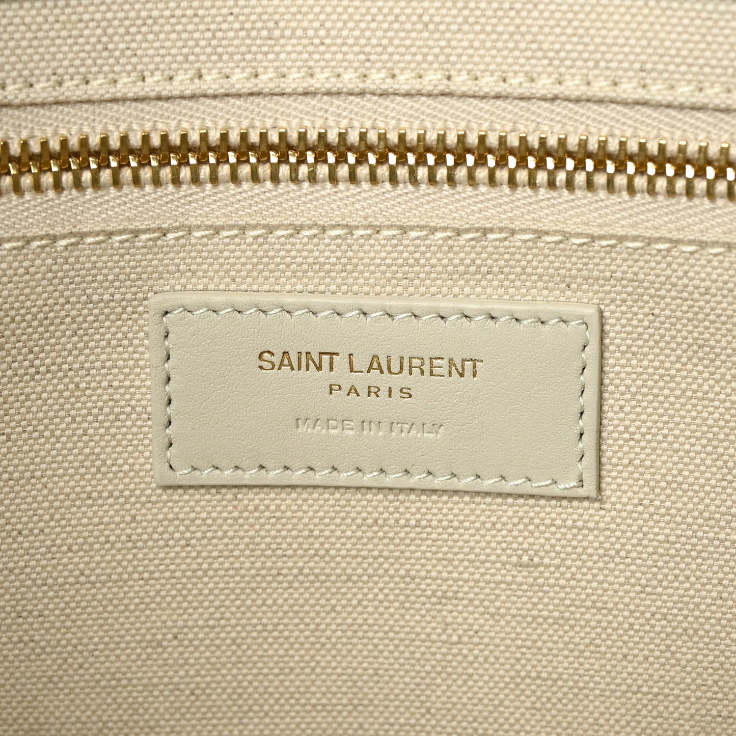 Linen Calfskin Small Rive Gauche Tote Military Green Blanc Vintage