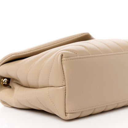 Saint Laurent Calfskin Y Quilted Monogram Small Loulou Chain Satchel Dark Beige 10 of 11