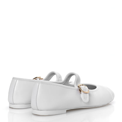 Chanel Lambskin Mary Jane Flats 37 White 5 of 13