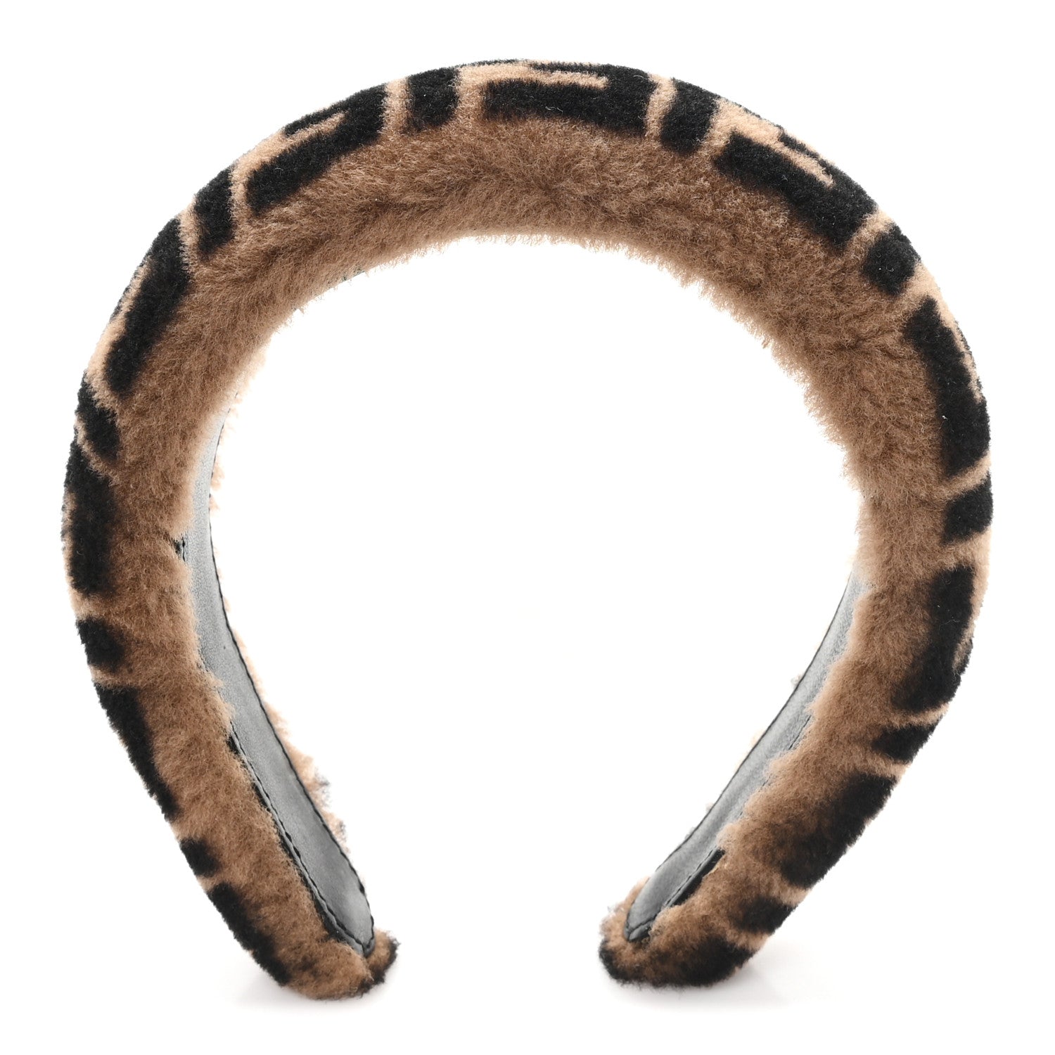 Fendi Shearling FF Logo Headband Tobacco 3 of 5
