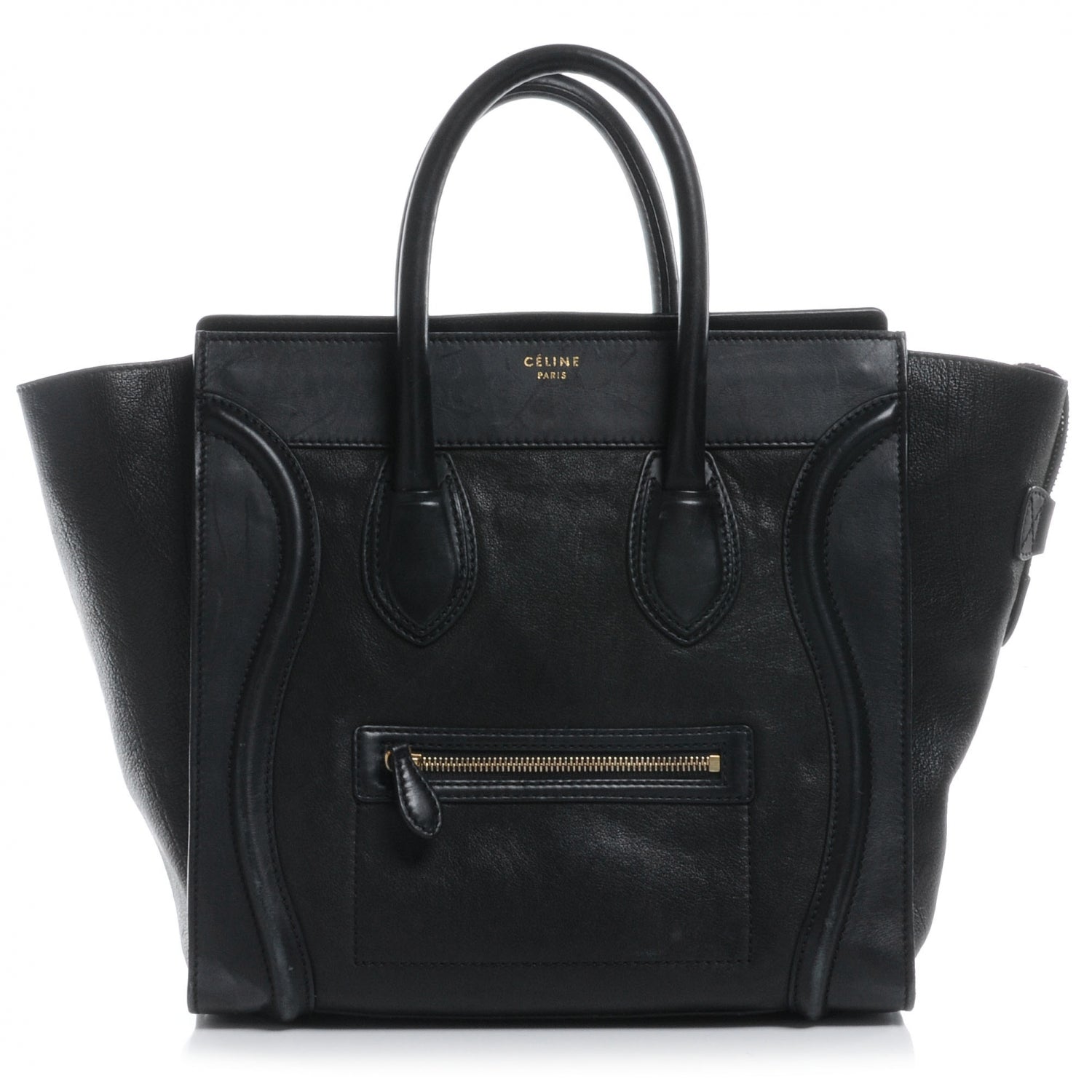 Celine Smooth Calfskin and Lambskin Mini Luggage Black 1 of 12
