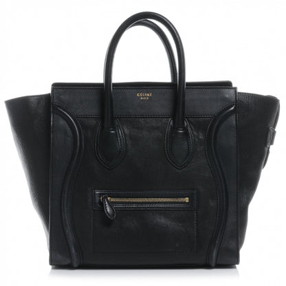 Celine Smooth Calfskin and Lambskin Mini Luggage Black 1 of 12