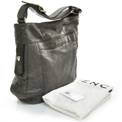 Givenchy Calfskin Crocodile Embossed Eden Hobo Brown 3 of 8
